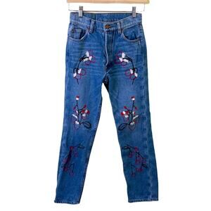 Bliss And Mischief Embroidered Raspberry, Strawberry, & Cherry Jeans SZ 25